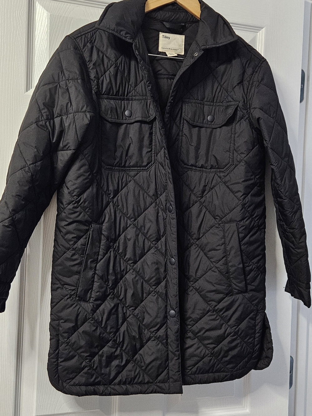 Quilted Black Long Puffer Coat